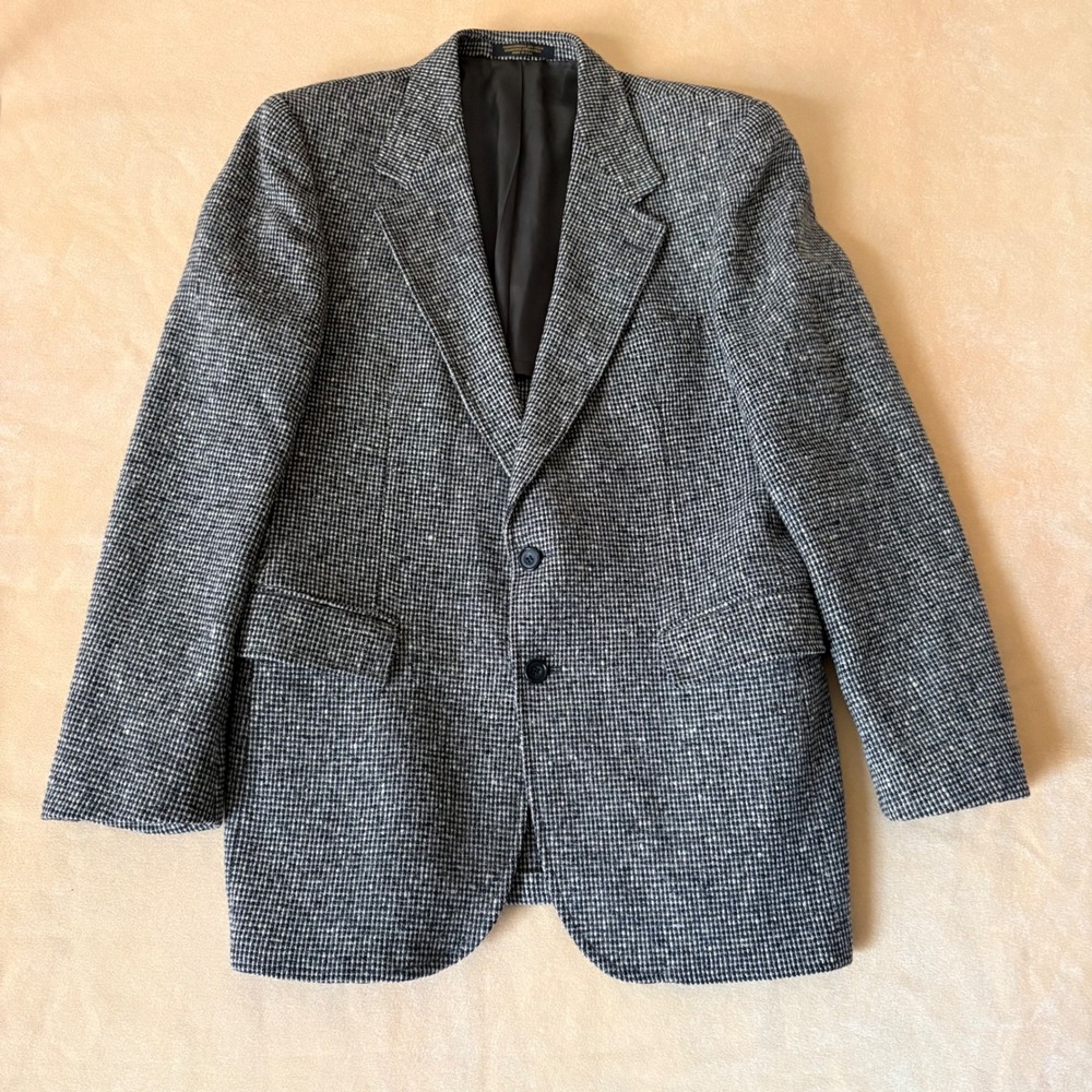 Evan-Picone ZCMI VTG Wool Blazer Sport Coat Tweed Grandpacore Dark Academia 38S